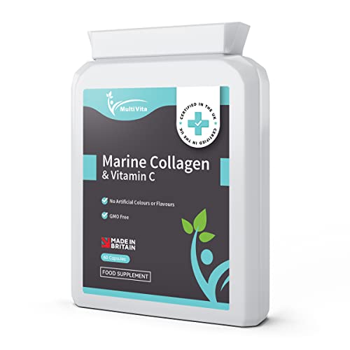 Marine Collagen Capsules - 1200mg Daily Serving Multivita uk supplements