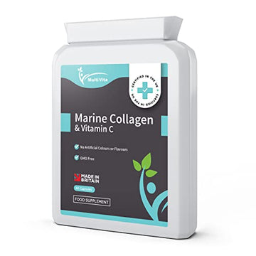 Marine Collagen Capsules - 1200mg Daily Serving Multivita uk supplements