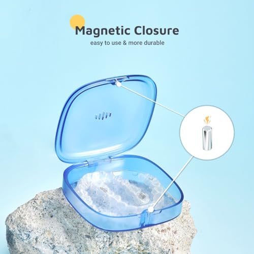 Slim Transparent Aligner Case with Magnetic Closure, Small Compact Retainer Holder Fits Maobuli uk supplements