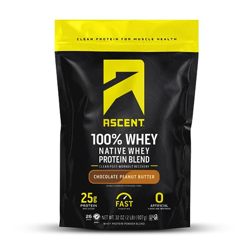 Ascent 100% Whey Protein Powder - Post Workout Whey Protein Isolate, Zero Artificial Ascent uk supplements