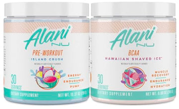 Alani Nu Island Crush Pre Workout and BCAA Hawaiian Shaved Ice Post Workout Powder Alani Nu uk supplements