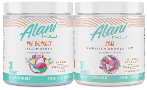 Alani Nu Island Crush Pre Workout and BCAA Hawaiian Shaved Ice Post Workout Powder Alani Nu uk supplements