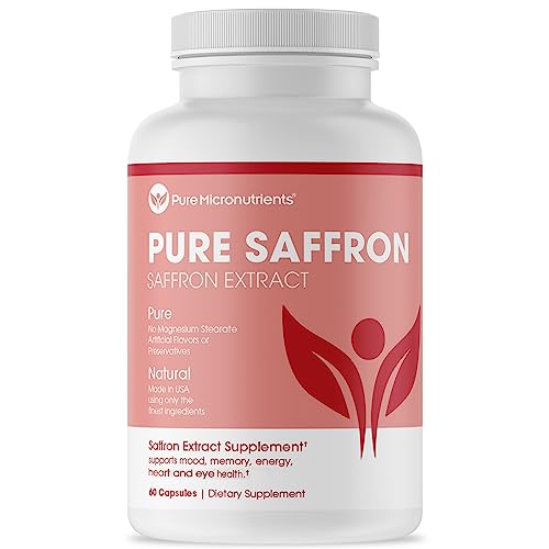 Saffron Supplements - 100% Pure Saffron Extract Capsules - Boost Energy & Mood Pure Micronutrients uk supplements