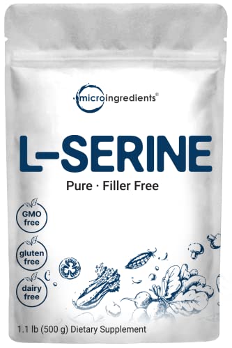 Pure L Serine Powder, 500 Grams (250 Day Supply), Filler Free, Supports Production Micro Ingredients uk supplements