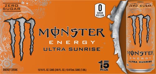 Monster Energy Ultra Sunrise, Sugar Free Energy Drink, 16 Fl Oz (Pack of 15) Monster Energy uk supplements