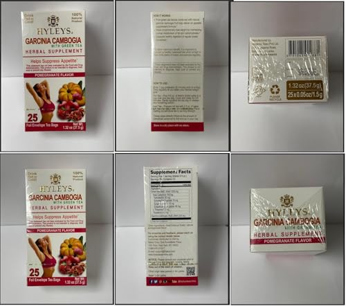 Hyleys Tea Garcinia Cambogia Green Tea with Pomegranate Flavor - 25 Tea Bags Hyleys Tea uk supplements