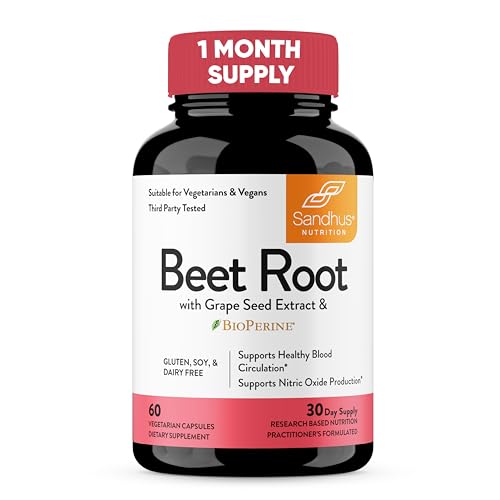 Sandhu's Beet Root Powder Capsules with Bioperine| 60 Capsules, 60 Days Supply Sandhu's uk supplements