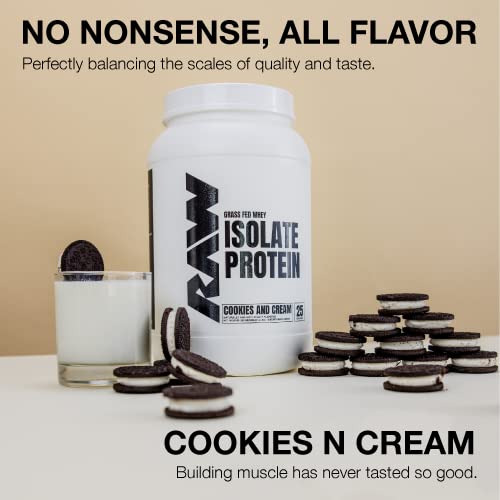 RAW Whey Isolate Protein Powder, Cookies N Cream - 100% Grass-Fed Sports Nutrition RAW uk supplements
