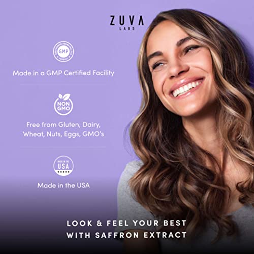 Saffron Supplements - 100% Pure Saffron Extract Mood Enhancer for Women and Men ZuvaLabs uk supplements