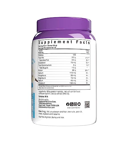 Bluebonnet Nutrition Whey Protein Isolate Powder, 14 Serving, Vanilla, 1 lb Bluebonnet uk supplements