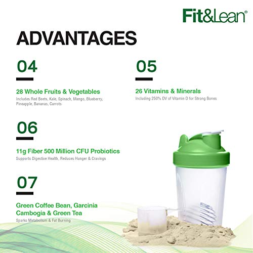 Fit & Lean Meal Shake, Fat Burning Meal Replacement, Protein, Fiber, Probiotics, Vanilla Fit & Lean uk supplements