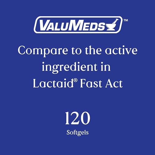 ValuMeds Fast Acting Dairy Relief Lactose Enzymes, 120 Softgels, Help Prevent Gas ValuMeds uk supplements