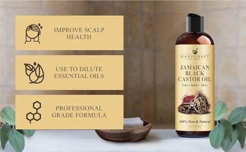 Handcraft Blends Jamaican Black Castor Oil for Hair Growth, Eyelashes and Eyebrows - 100% Pure Handcraft Blends uk supplements
