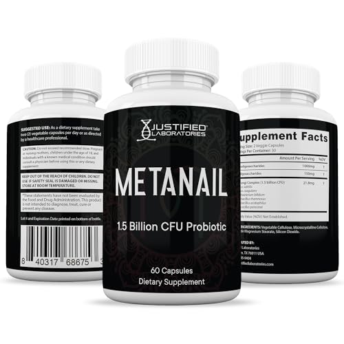 Justified Laboratories (2 Pack) Metanail 1.5 Billion CFU Probiotic Nail Support 120 Capsules Justified Laboratories uk supplements
