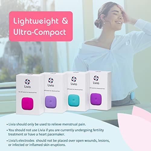 Livia Menstrual Pain Relief Device, Purple - The Off Switch for Period Pain - Portable Unit with Stick Livia uk supplements