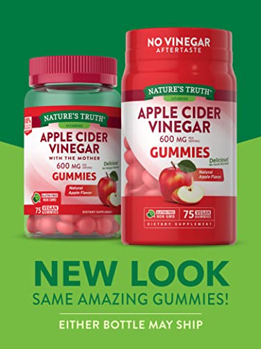 Nature's Truth Apple Cider Vinegar Gummies | 600 mg | 75 Gummies | Natural Apple Flavor Nature's Truth uk supplements
