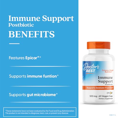 Doctors Best Immune Support Postbiotic, Supports Immune Function, Non-GMO, Gluten Free, Vegan 60 Veggie Caps Doctor's BEST uk supplements