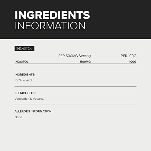 Bulk Pure Inositol Powder, 100 g, Packaging May Vary Bulk uk supplements