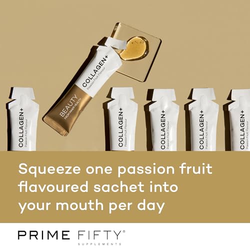Prime Fifty Liquid Collagen 5,000mg, 14 x 15ml Sachets – Passion Fruit Flavour FutureYou Cambridge uk supplements