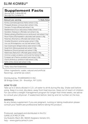 Gianluca Mech - Slim-Kombu, Keto Compliant Slimming Tonic, Gluten Free Dietary Supplement GIANLUCA MECH SpA uk supplements