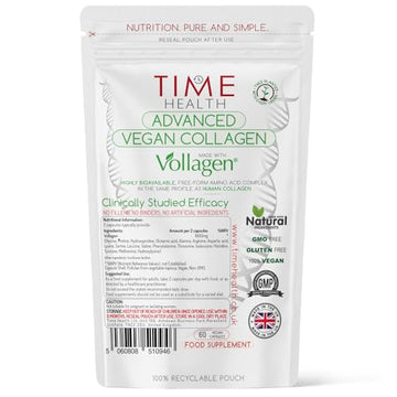 Vollagen® Advanced Vegan Collagen - 18 Amino Acid Complex in Ratio of Collagen Time Health uk supplements