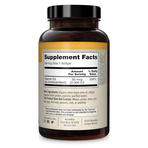 NatureWise Vitamin D3 2000iu (50 mcg) Healthy Muscle Function, and Immune Support NatureWise uk supplements