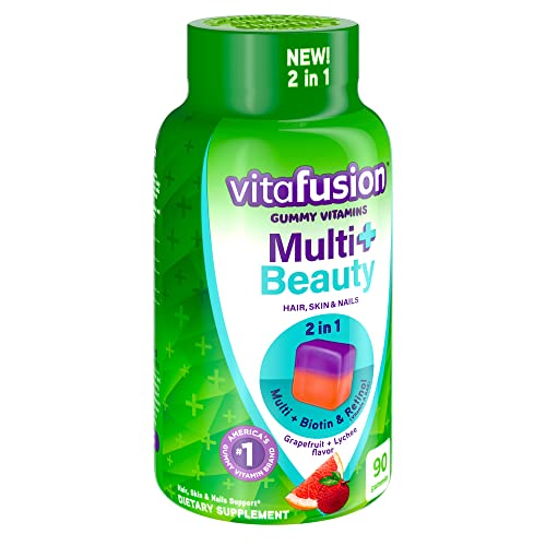 Vitafusion Multivitamin Plus Beauty – 2-in-1 Benefits – Adult Gummy with Hair, Skin & Nails Vitafusion uk supplements