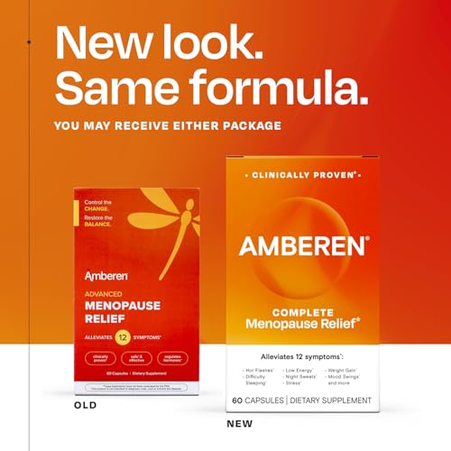 Amberen Menopause Supplement for Women, 60 Capsules, Clinically Proven, Helps Support Hormone Balance, Helps Relieve 12 Menopause Symptoms: Hot Flashes, Night Sweats, Mood Swings and More Amberen uk supplements