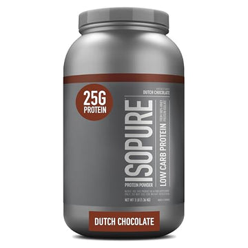 Isopure Dutch Chocolate Whey Isolate Protein Powder with Vitamin C & Zinc for Immune Isopure uk supplements