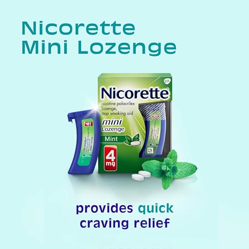 Nicorette 4 mg Mini Nicotine Lozenges to Quit Smoking - Mint Flavored Stop Nicorette uk supplements