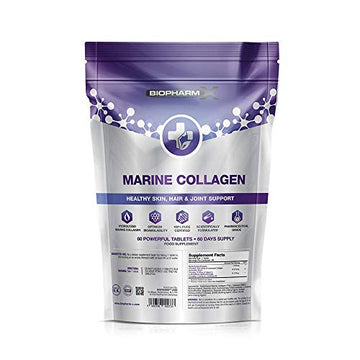 Marine Collagen 1000mg Tablets + Vitamin C (2 Month Supply / 60 High Strength Capsules) Biopharm-X uk supplements