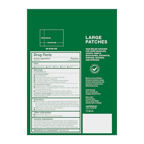 Biofreeze Menthol Pain Relieving Patches (5 Patches Per Box) Up To 8 Hours Of Pain Relief From Sore Muscles, Arthritis, Backaches, Spains, Bruises, Strains And Joint Pain (Package May Vary) Biofreeze uk supplements