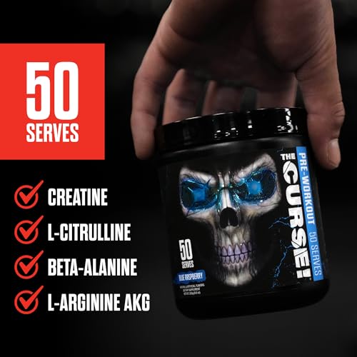 JNX SPORTS The Curse! Pre Workout Powder - Blue Raspberry 50 Servings | Preworkout JNX SPORTS uk supplements