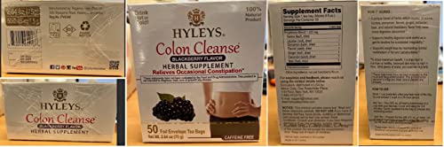 Hyleys Colon Cleanse Tea Blackberry Flavor - 50 Tea Bags (1 Pack) HYLEYS uk supplements