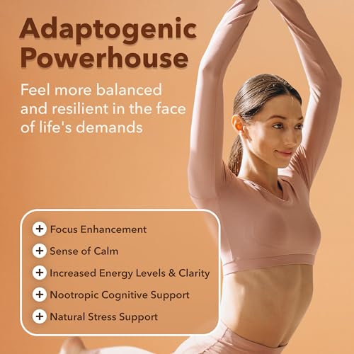 USDA Organic Lions Mane Supplement Capsules with Ashwagandha, Chaga, Reishi, Cordyceps Etta Vita uk supplements