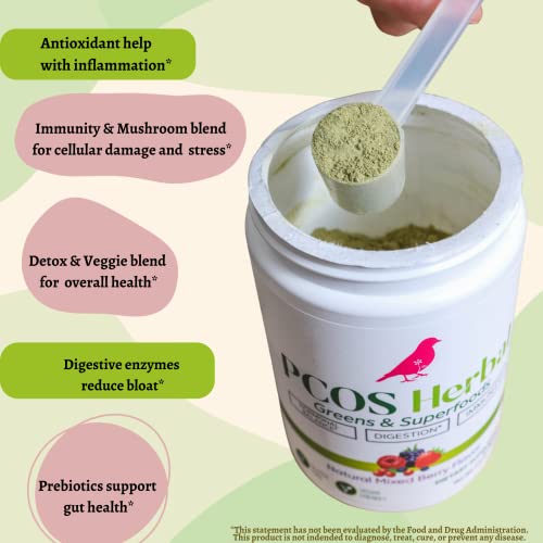 PCOS Herbal Green Superfood Probiotic Powder Mix: Hormonal Balance, Energy Boost PCOS Herbal Tea uk supplements