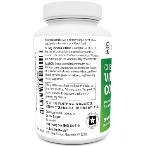 Dr. Berg's Vitamin C Complex Whole Food (60 Chewable) 100% Natural Vitamin C from Dr. Berg Nutritionals uk supplements