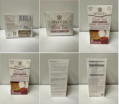 Hyleys Slim Tea Goji Berry Flavor - Weight Loss Herbal Supplement Cleanse and Detox Hyleys Tea uk supplements