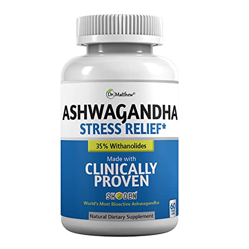 Aswagandha Vitamin Stress Relief Supplement. Cortisol Blocker Ashwagandha Capsules Dr. Matthew uk supplements