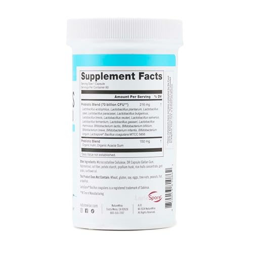 NatureWise Probiotics 70 Billion CFU - 17 Strains + Organic Prebiotics - Immune, Digestive & Gut Health Support for Women & Men - Vegetarian, Gluten-Free, Non-GMO - 60 Capsules[2-Month Supply] NatureWise uk supplements
