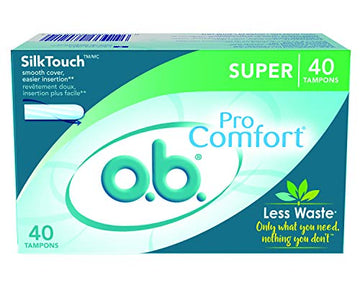 o.b. Pro-Comfort Non-Applicator Tampons, Super Absorbancy, 40 Count (Pack of 1) o.b. uk supplements