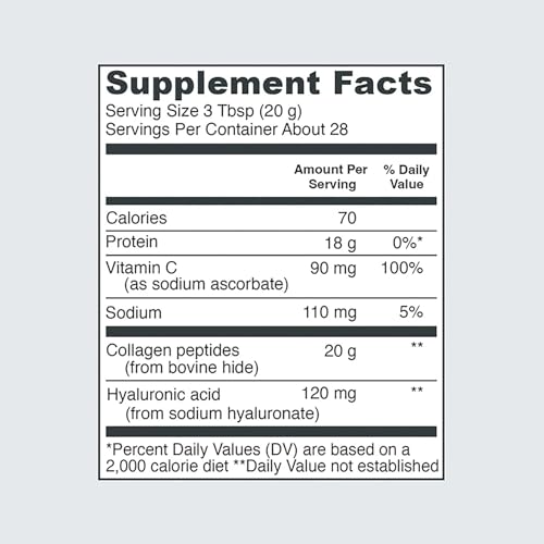Vital Proteins Collagen Peptides Powder with Hyaluronic Acid and Vitamin C, Unflavored Vital Proteins uk supplements