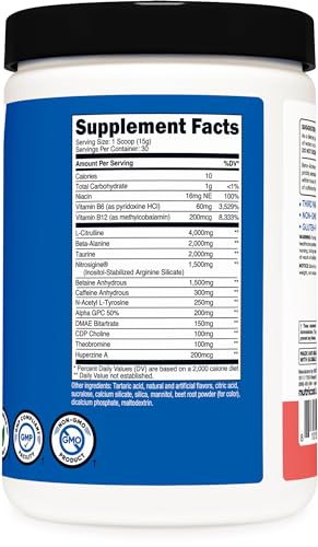 Nutricost Pre-Workout Xtreme, Watermelon, 30 Servings, Vegetarian, Non-GMO and Gluten Nutricost uk supplements