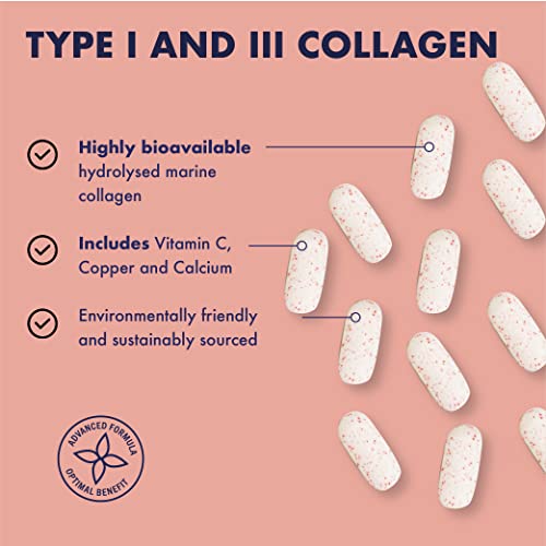 Higher Nature - Collagen Tablets - Hydrolysed Marine Collagen - Vitamin C - Calcium for Bone Support HIGHER NATURE uk supplements