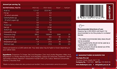 Keto-Pro Keto Electrolytes 80g | Electrolyte Powder Sachets for Extra Convenience Keto-Pro Fuelled by FAT uk supplements