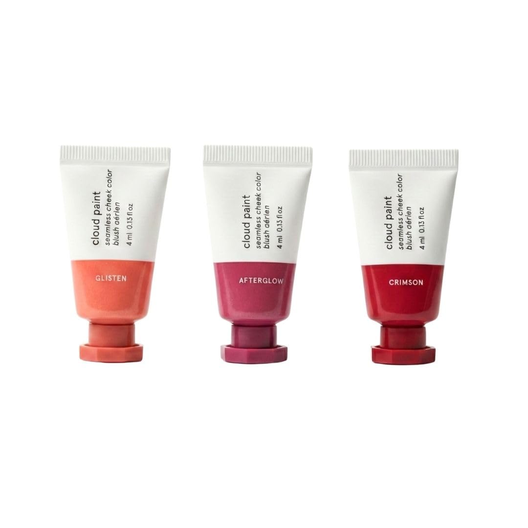 Glossier Mini Cloud Paint Blush Trio Holiday Gift Set: Crimson, Glisten & Afterglow Glossier uk supplements