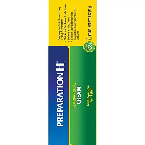 Preparation H Hemorrhoid Symptom Treatment Cream (2 x 1.8 Ounce Tube), Maximum Strength Multi-Symptom Pain Relief with Aloe Preparation H uk supplements