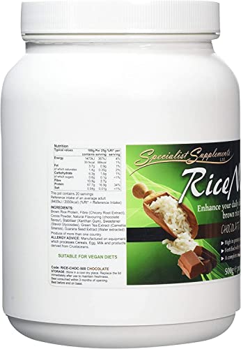 Specialist Supplements RiceNourish Chocolate Flavour Protein Powder 500g Specialist Supplements uk supplements