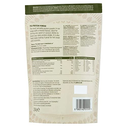 Pulsin - Unflavoured Vegan Pea Protein Powder - 250g - 8.0g Protein, 0g Carbs, 41 Kcals Per Serving Pulsin uk supplements