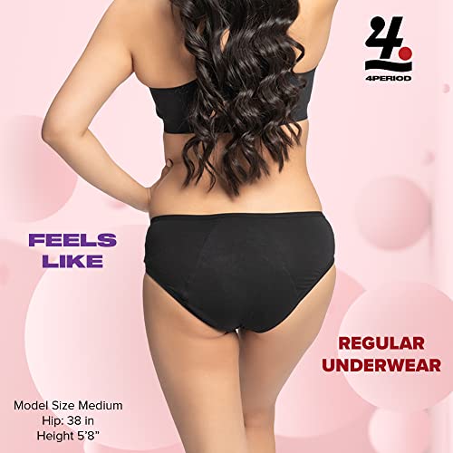 4period High Absorbency for Heavy Flow Period Panties; Leakproof, for Teens and Women (3 Black, X-Large) 4period uk supplements